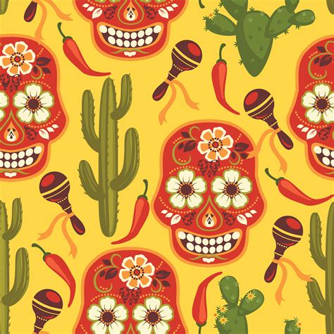 Vector Seamless Pattern With Traditional Mexican Symbols 295934 Vector