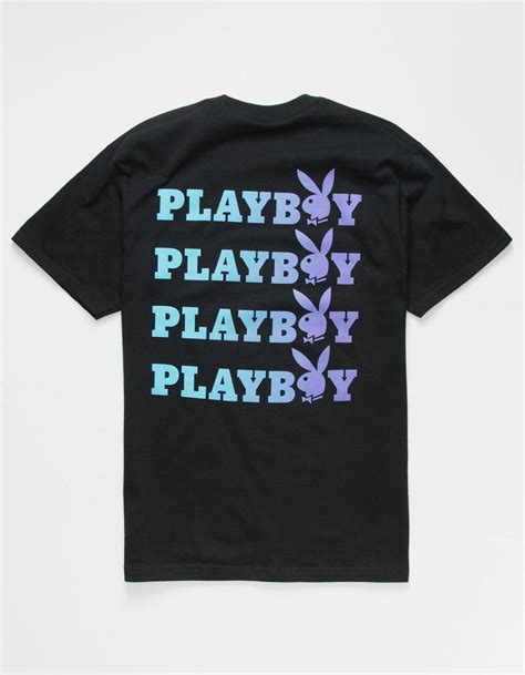 Repeat Fade Mens Black T Shirt Black Mens Playboy T Shirts Masterjamb