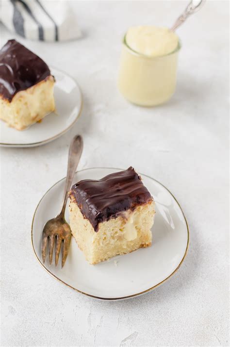 Whisk milk and pudding mix together in a bowl until just starting to thicken. Boston Cream Pie Poke Cake | A Cookie Named Desire