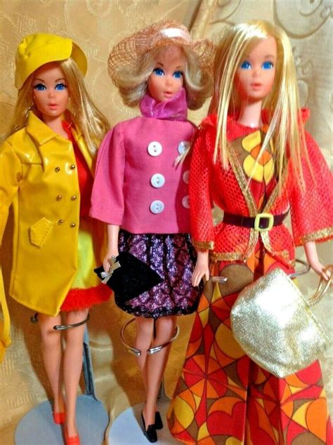Vintage Mattel 3 Faces Of Barbie Mod Era With Colorful Mod Style Clothing Mattel в 2020 г