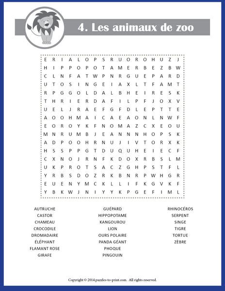 French Word Search Puzzles Printable Pdf Puzzles To Print