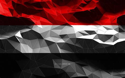 Yemeni Flag Low Poly Art Asian Countries National Symbols Flag Of Yemen Hd Wallpaper Peakpx