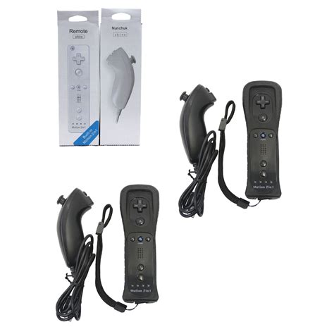 New Wii U Black Remote Controller Nunchuk Bundle X Hexir Wiimote