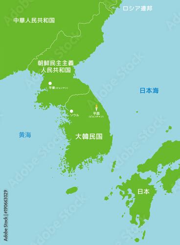 Pyeongchang South Korea And Surrounding Countries Map Japanese