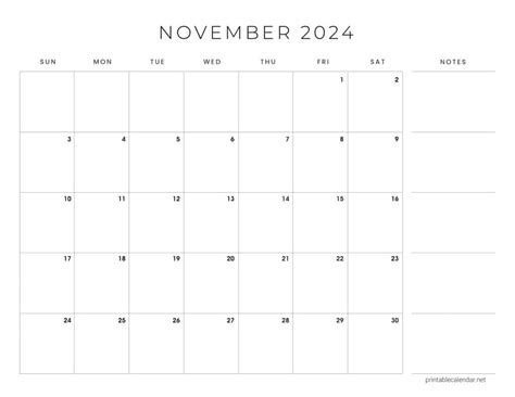 November 2024 Calendars
