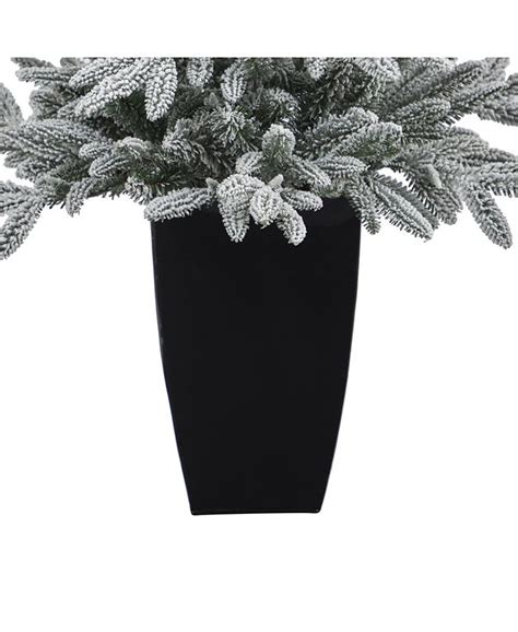 Nearly Natural Flocked Manchester Spruce Artificial Christmas Tree With