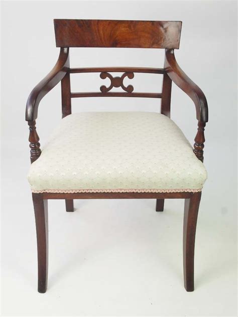 Home antique chairs antique regency chairs (259). Antique Regency Mahogany Desk Chair / Open Armchair