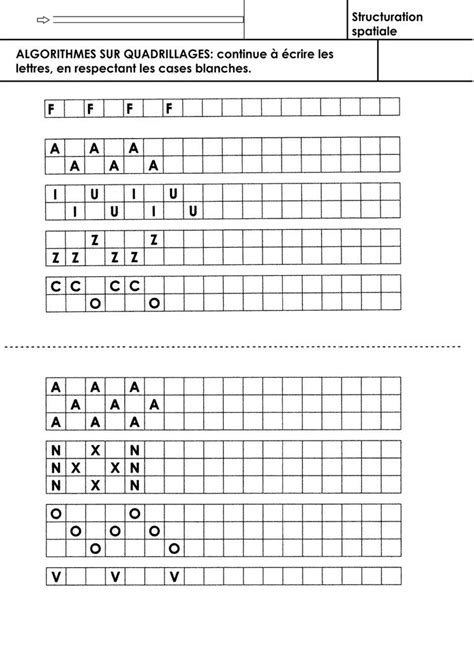 Alphabet Algorithmes Sur Quadrillages école Maternelle Gellow
