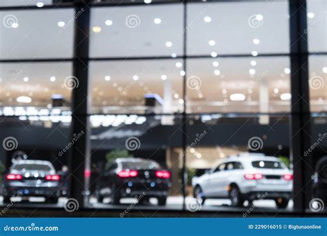 Blurred Background With Car Dealership Exterior Abstract Blurred Photo