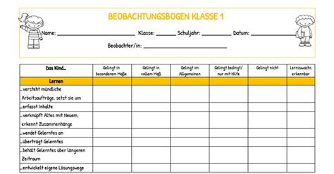Normen aufmerksamkeit und geltung zu enregistrerenregistrer beobachtungsbogen fsu.pdf pour plus tard. zeugnis grundschule 1. klasse in 2020 | Zeugnis grundschule