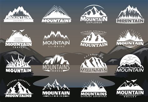 Free Vector Vintage Mountains Logotypes