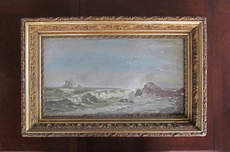 1860s Oil Painting Seascape Maritime Schooner Ship