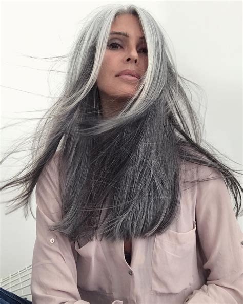 Annika Von Holdt Silver Grey Hair Long Gray Hair Curly Silver Hair Grey Hair Over 50 Grey