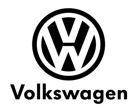 Volkswagen Marca Logo Coche Símbolo Con Nombre Negro Diseño Alemán