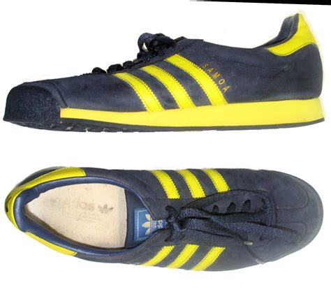 Adidas Original Samoa Vintage Navy Suede Yellow St Gem