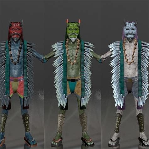 3d Model Oni Demon Vr Ar Low Poly Cgtrader