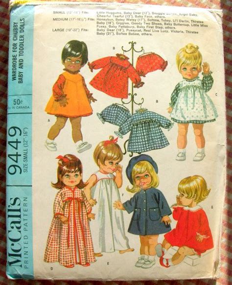 12 To 16 Baby Doll Clothing Vintage Sewing Pattern Mccalls 9449