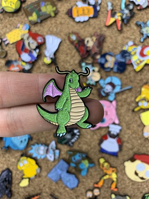 Shiny Dragonite Pokemon Custom Enamel Pin Pins Pin Badge Etsy Uk
