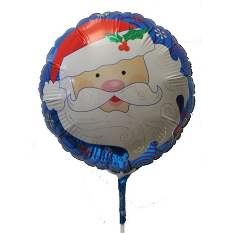 Balloon On Stick Round Santa Claus Foil Balloons And Bubbles