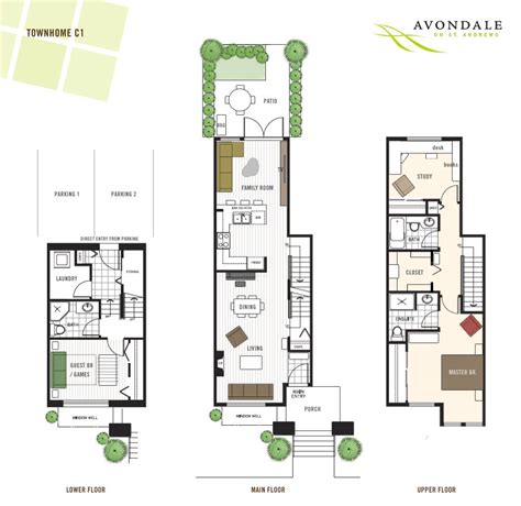 Pin by Yi Yuan on townhouse | Narrow house plans, Floor ...