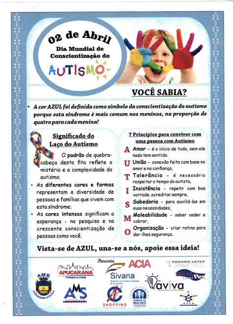 Dia Mundial De Conscientização Do Autismo Autarquia Municipal De Educação
