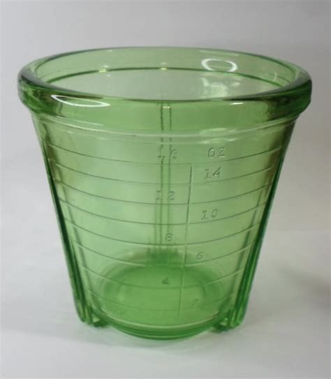 Vintage Vaseline Glass Measuring Cup E Uranium By Vidrio Etsy