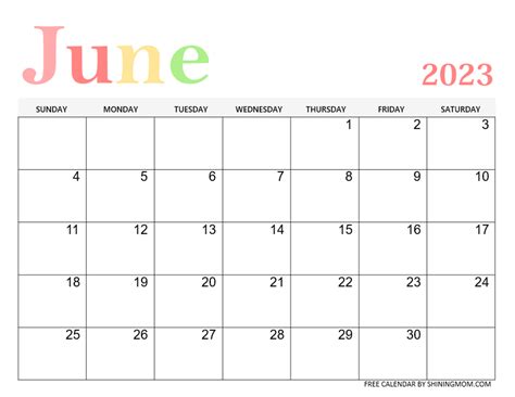 June 2023 Calendar 18 Awesome Free Printables For You