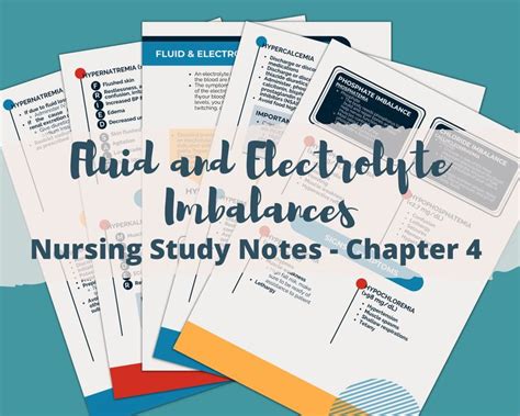 Nursing Chapter 4 Fluid And Electrolyte Imbalances Study Etsy Canada