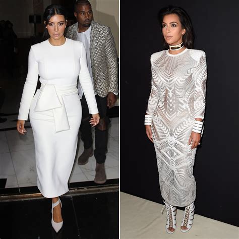 Kim Kardashian In White At Spring 2015 Paris Fashion Week