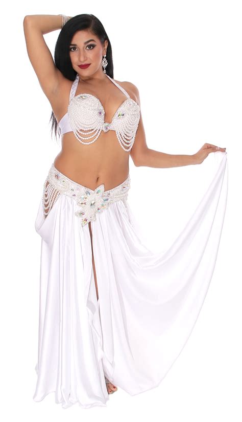 Professional Belly Dance Costume In White Satin At Free Nude Porn Photos