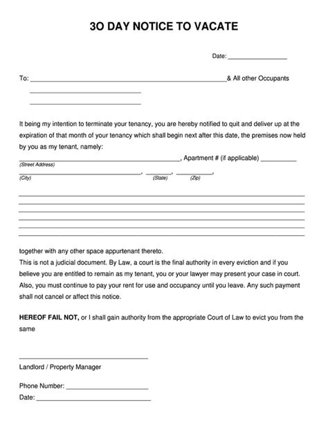 30 Day Eviction Notice Fill Out And Sign Printable Pdf Template