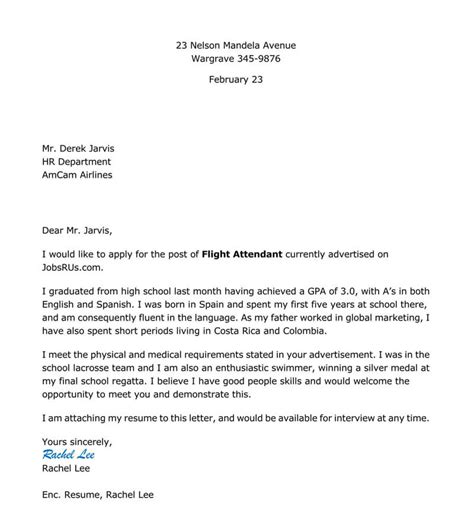 Flight Attendant Cover Letter 20 Samples And Email Examples