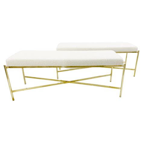 Italian Mid Century Style Bench With Brass Details Entryway Furniture