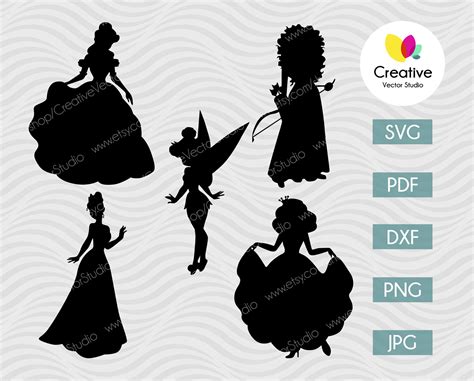 Princess Svg Bundle Cut File Creative Vector Studio