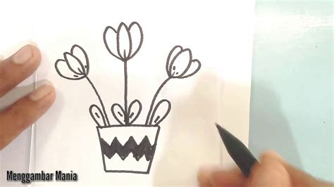 Ilustrasi bingkai bunga merah, menggambar bunga perbatasan, perbatasan bunga yang dilukis dengan tangan, lukisan cat. CARA MENGGAMBAR BUNGA DI VAS BUNGA MUDAH - YouTube