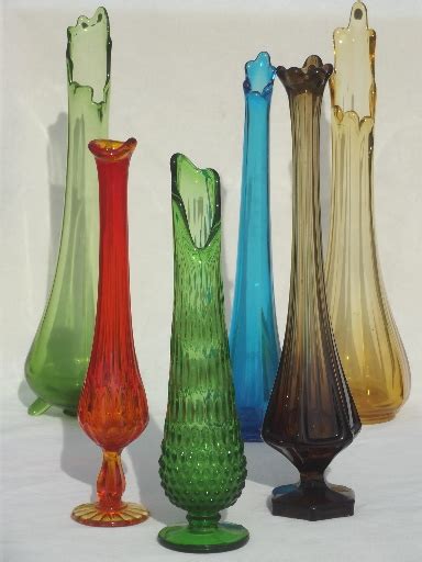 Gorgeous Vintage Mid Century Pressed Glass Floor Vase Big And Bold