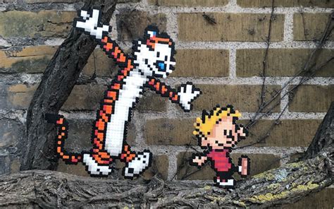 Le Street Pixel Art De Pappas Pärlor Kultt