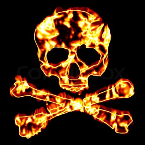 A Flaming Skull And Crossbones Illustration Isolated Over