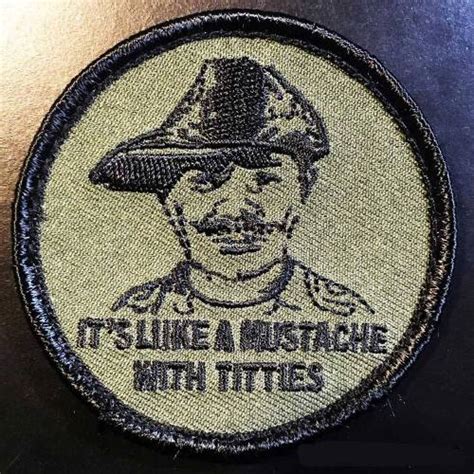 Mustache With Titties Morale Patch Action Figure Therapy