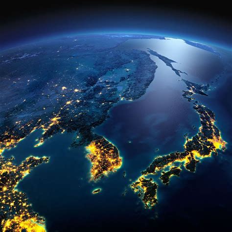 Pin By 중학생 On Korea Earth View From Space Earth At Night Wallpaper