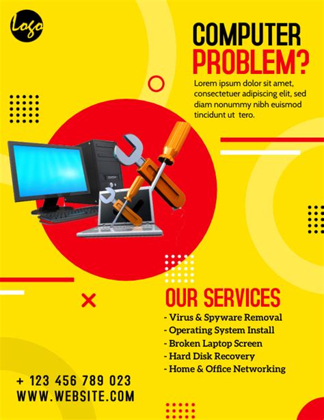 Copy Of Computer Repair Service Flyer Postermywall