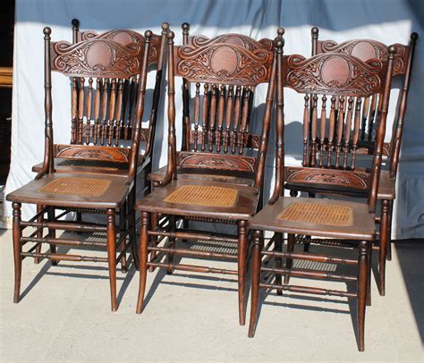 Bargain Johns Antiques Antique Set Of Six Oak Pressback Chairs