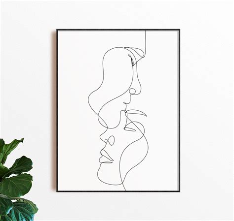 One Line Art Couple Download Instant Line Art Couple Etsy Line Art