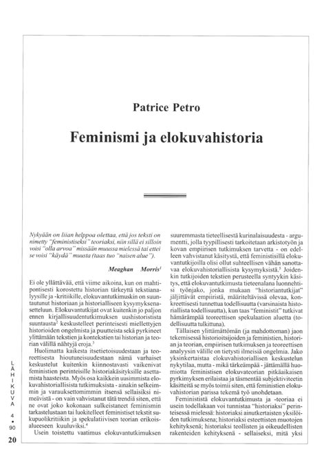 Pdf Feminismi Ja Elokuvahistoria