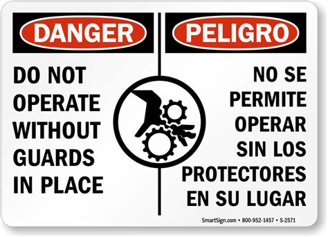 Bilingual Safety Signs English And Spanish Bilingual Signs
