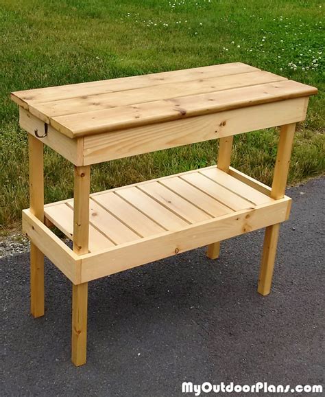 The instructions aren't totally clear but you can still figure it out, and it could just be that i' grill & chill table with prep station for green by rusticwoodworx. DIY BBQ Table | MyOutdoorPlans | Free Woodworking Plans ...