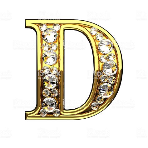 D Isolated Golden Letters With Diamonds On White Alfabe Fotoğraf