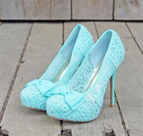 Shoes Blue Light Blue High Heels High Heel Beautiful Prom Bow