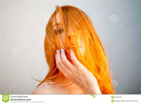 Attractive Dreammy Portrait Of Redhead Woman In Soft Focus Stock Image