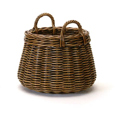 Wicker Bay Antique Brown Rattan Plant Basket The Home Depot Canada